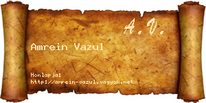 Amrein Vazul névjegykártya